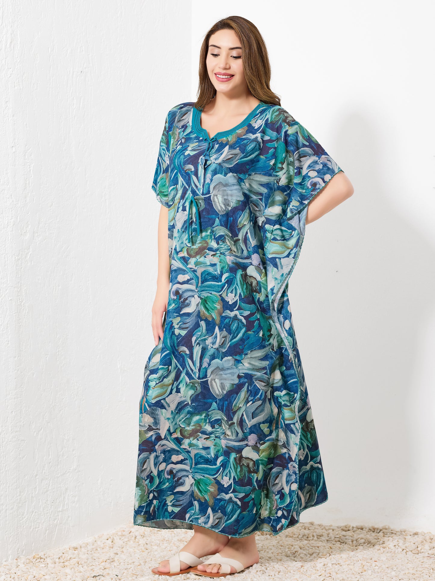 Blue Abstract Kaftan