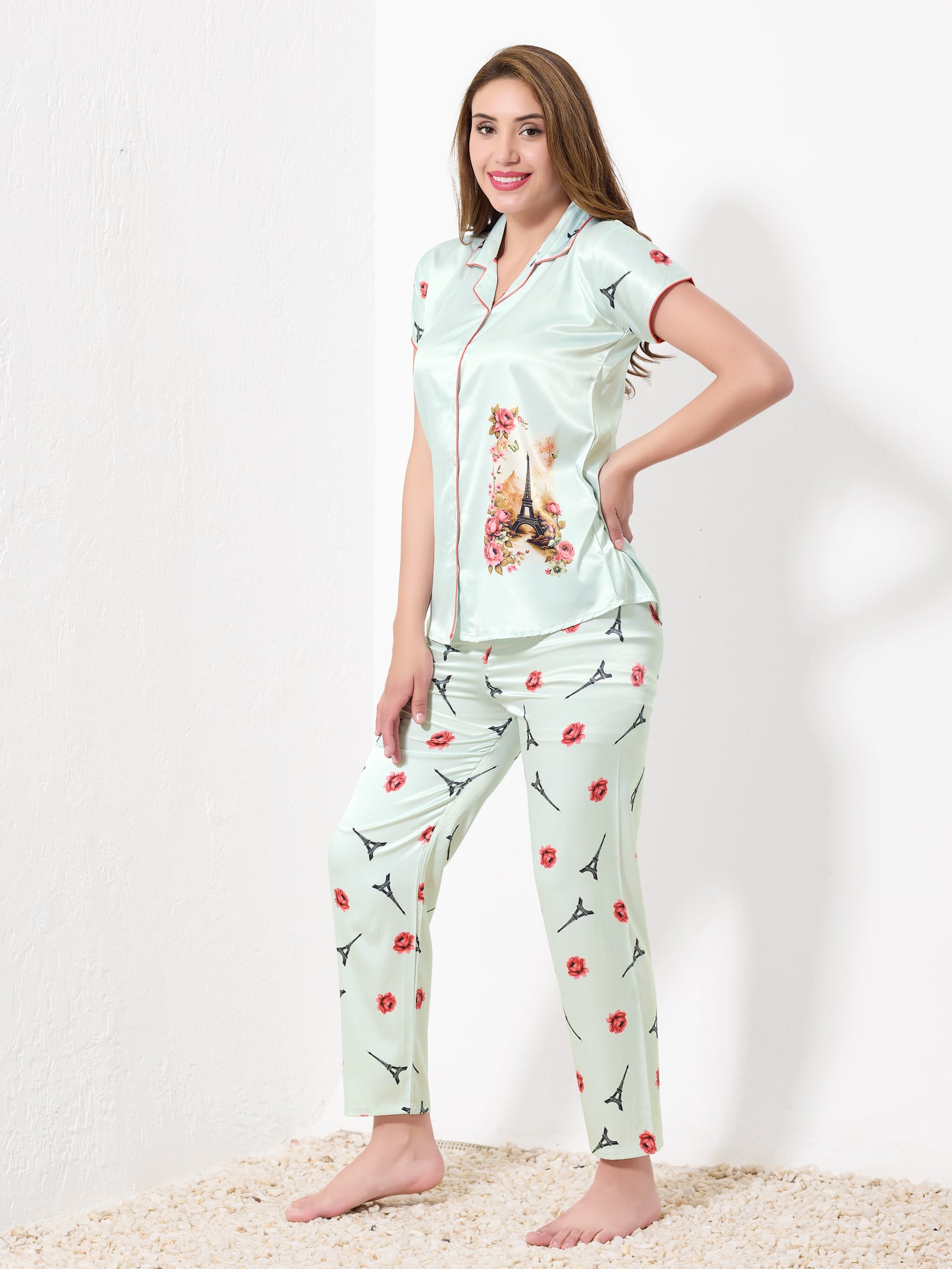 Light Mint Green 3pc Nightsuit