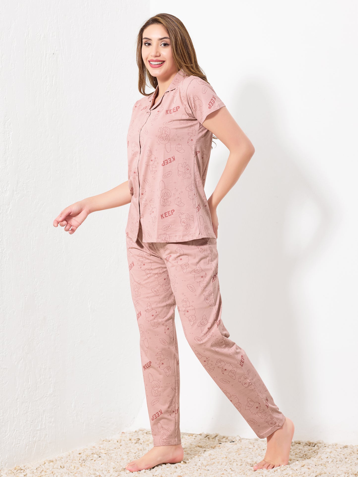Nude Pink Night Suit