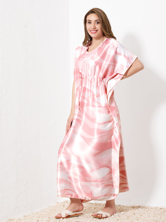 Pink Abstract Kaftan