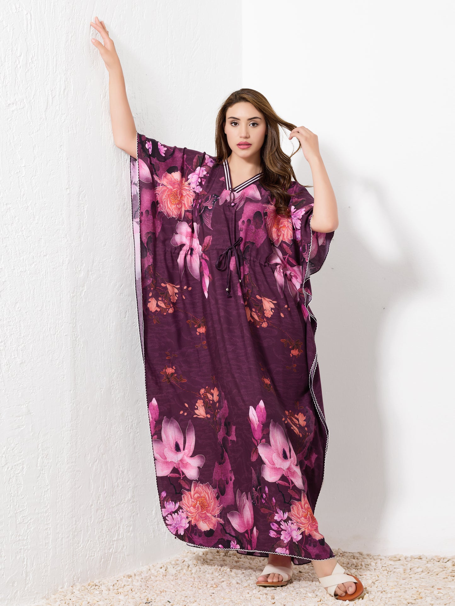 Pink Floral Kaftan