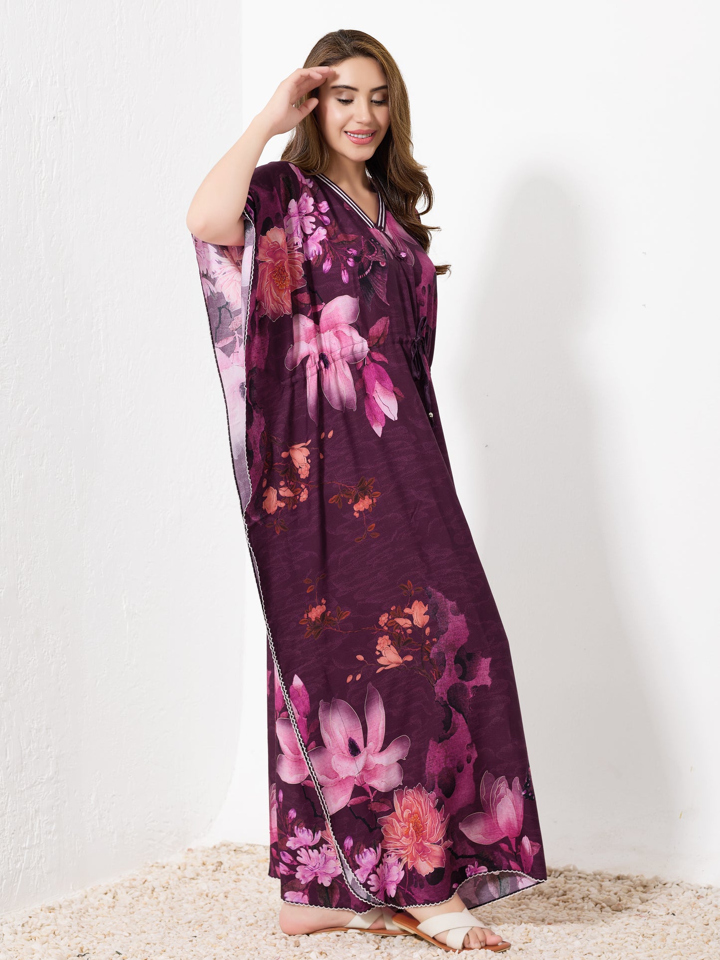 Pink Floral Kaftan