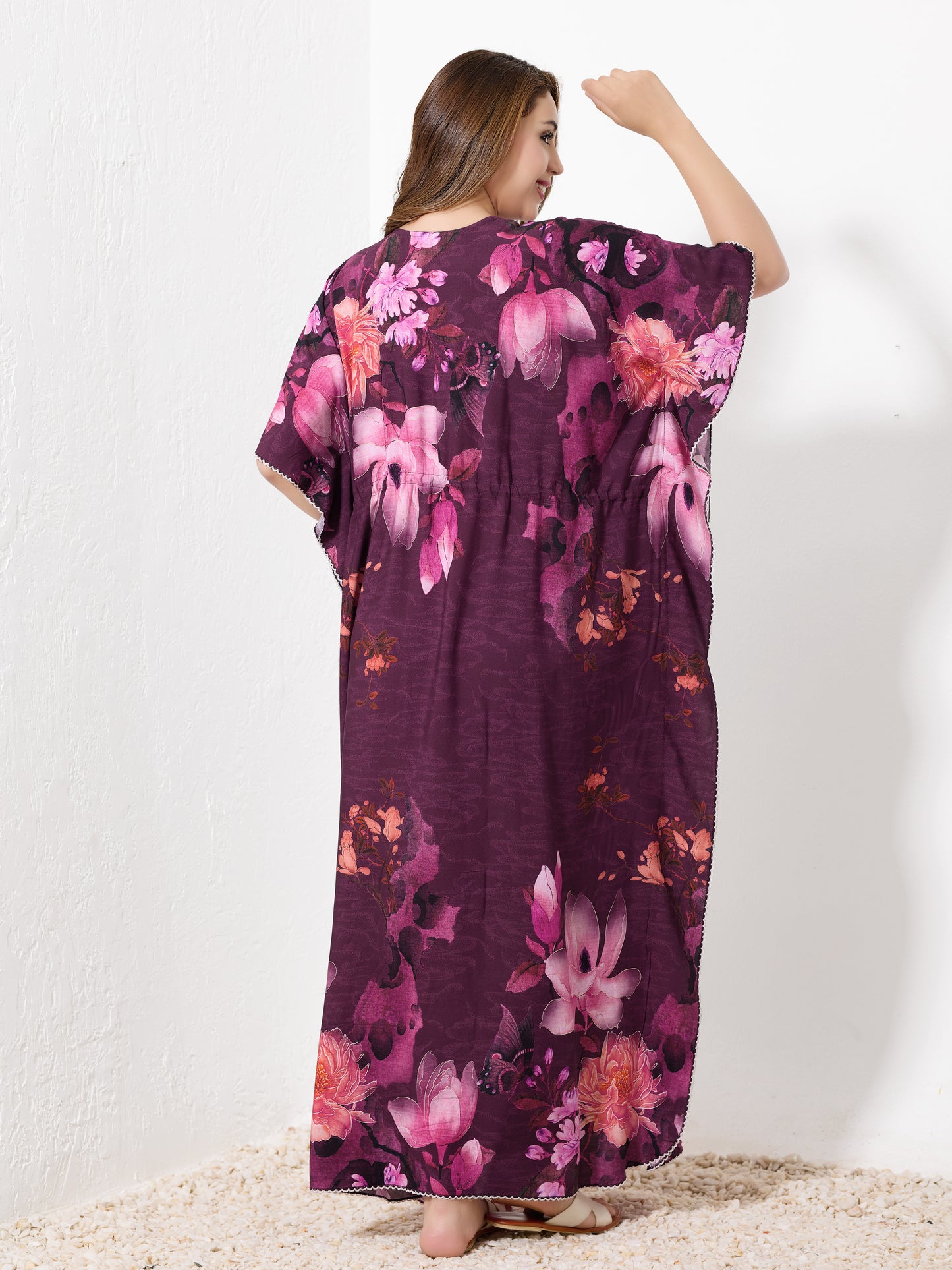 Pink Floral Kaftan