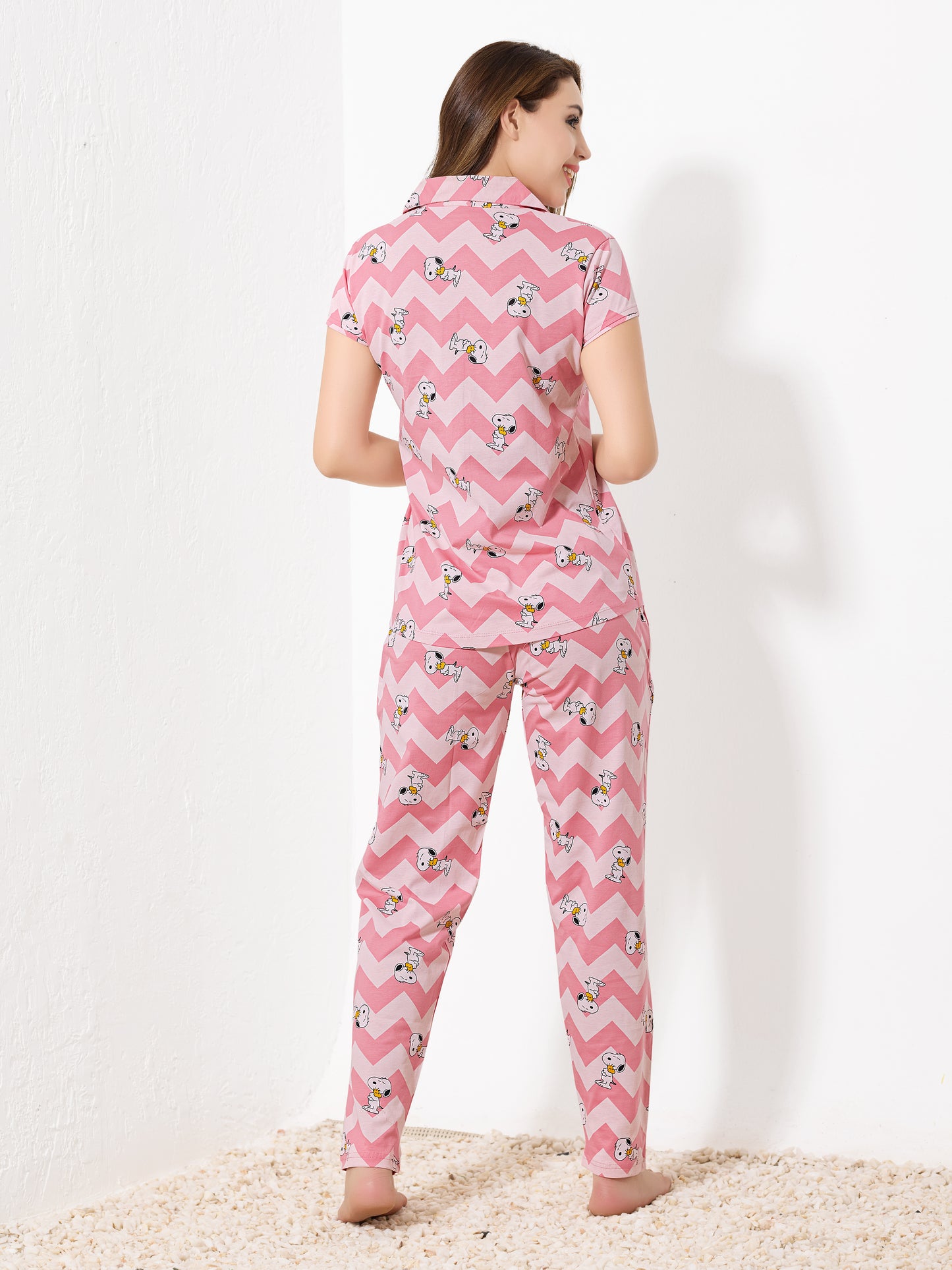 Pink Stripe Night Suit