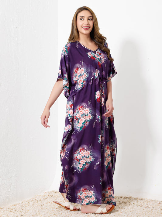 Purple Floral Kaftan