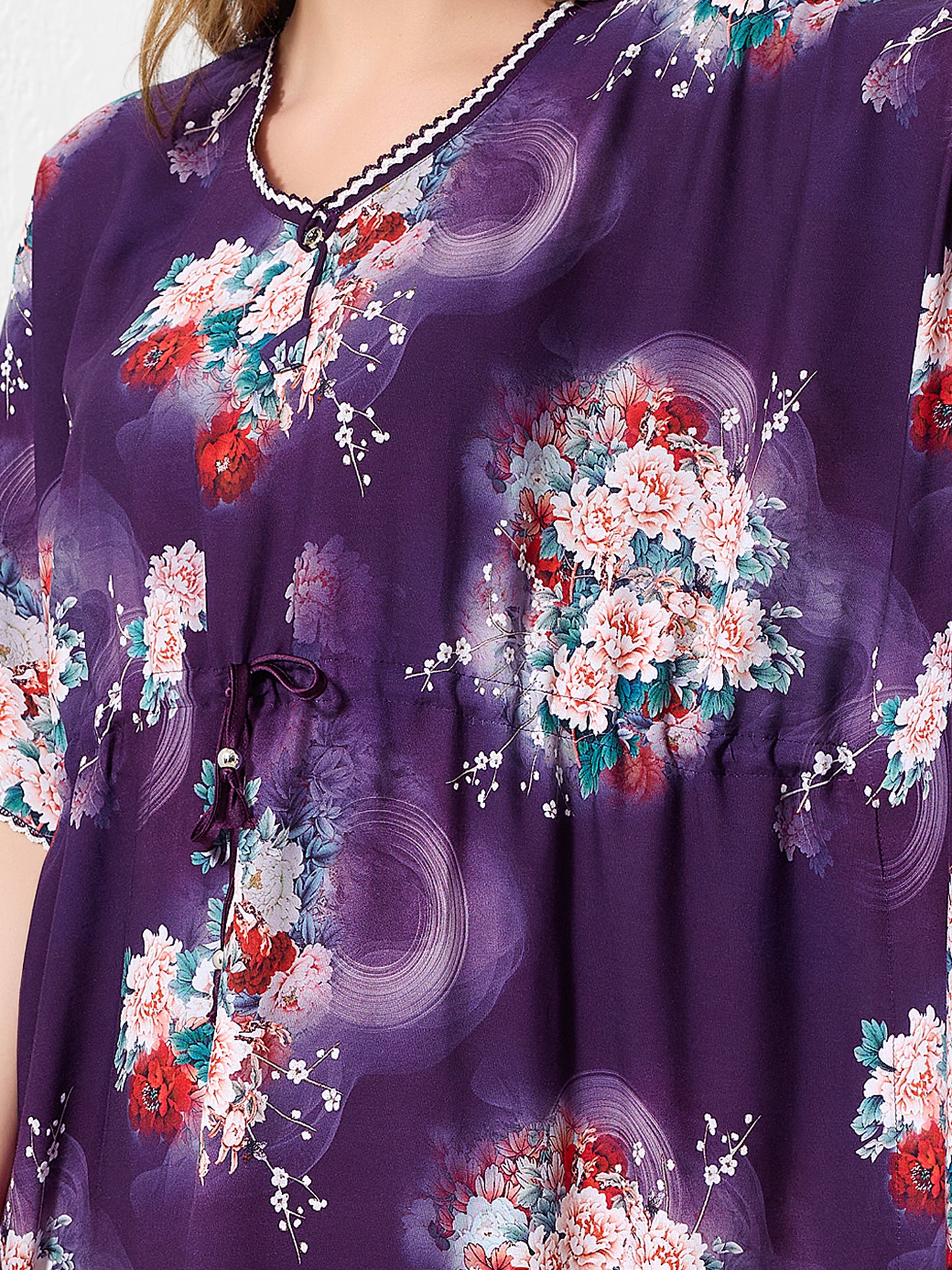 Purple Floral Kaftan