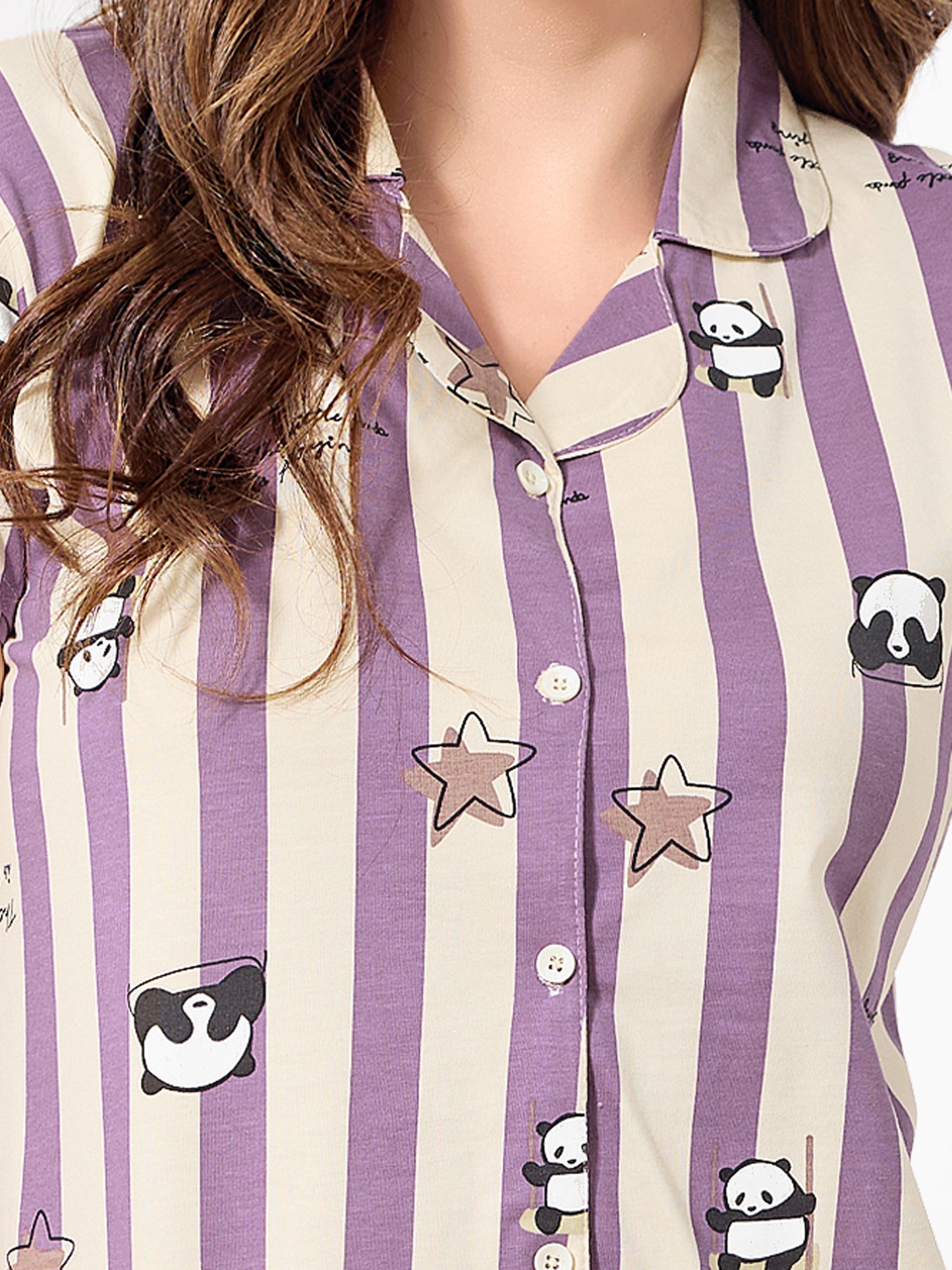 Purple Straps Night Suit