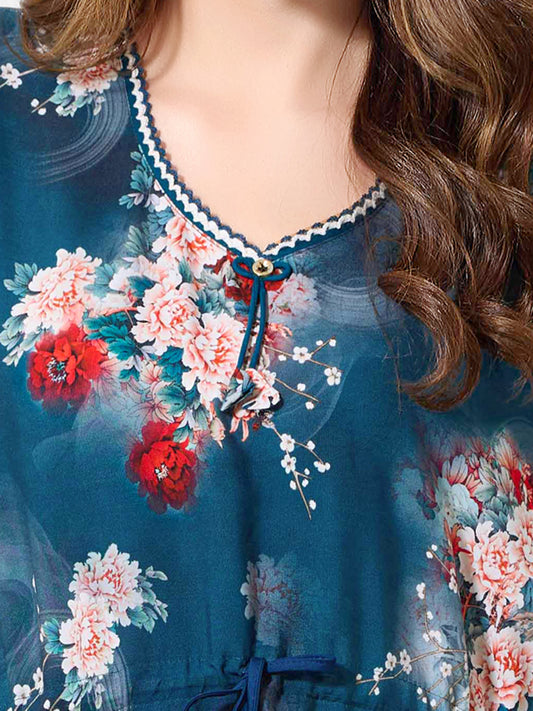 Teal Floral Kaftan