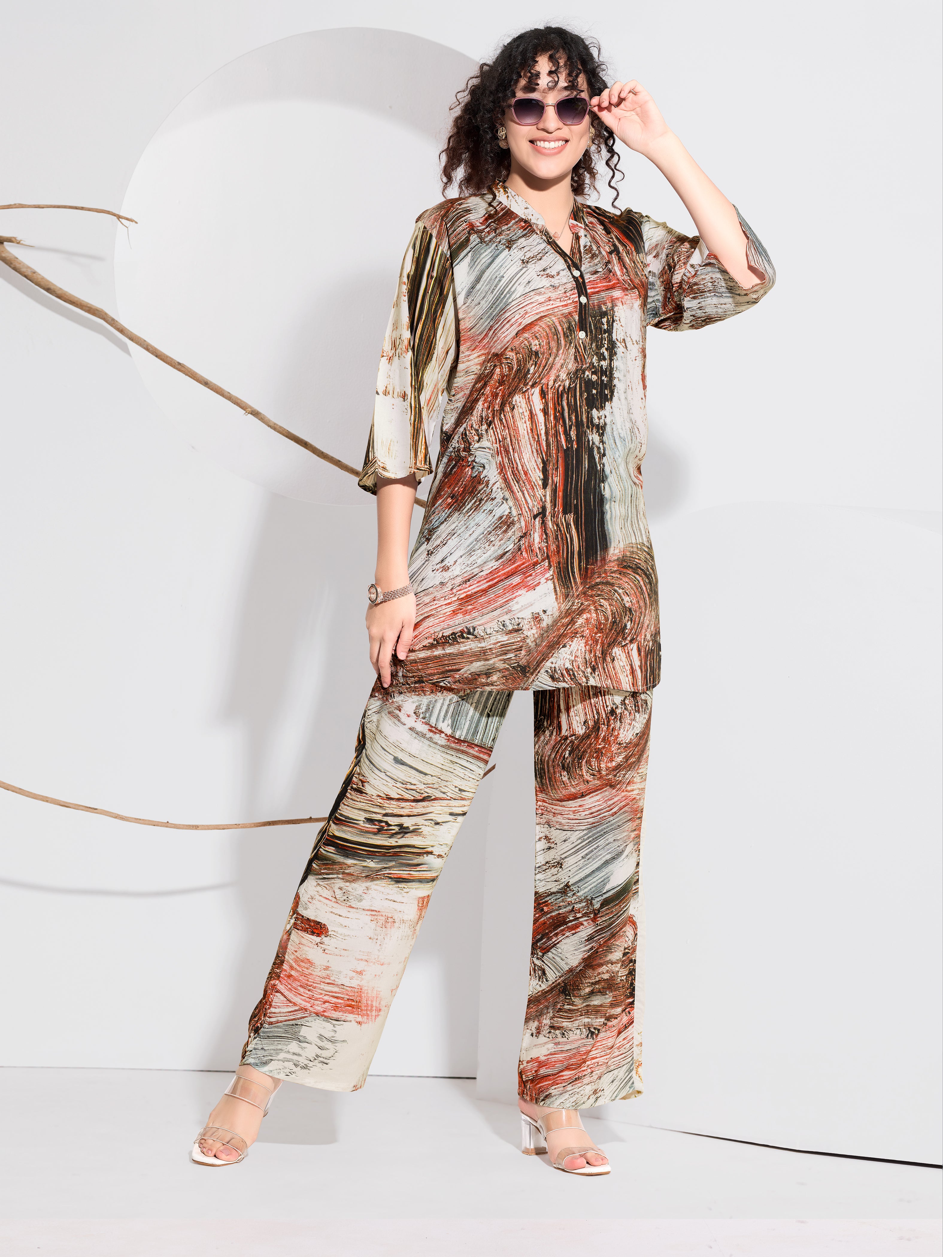 Multicolor Swirl Co-ord Set