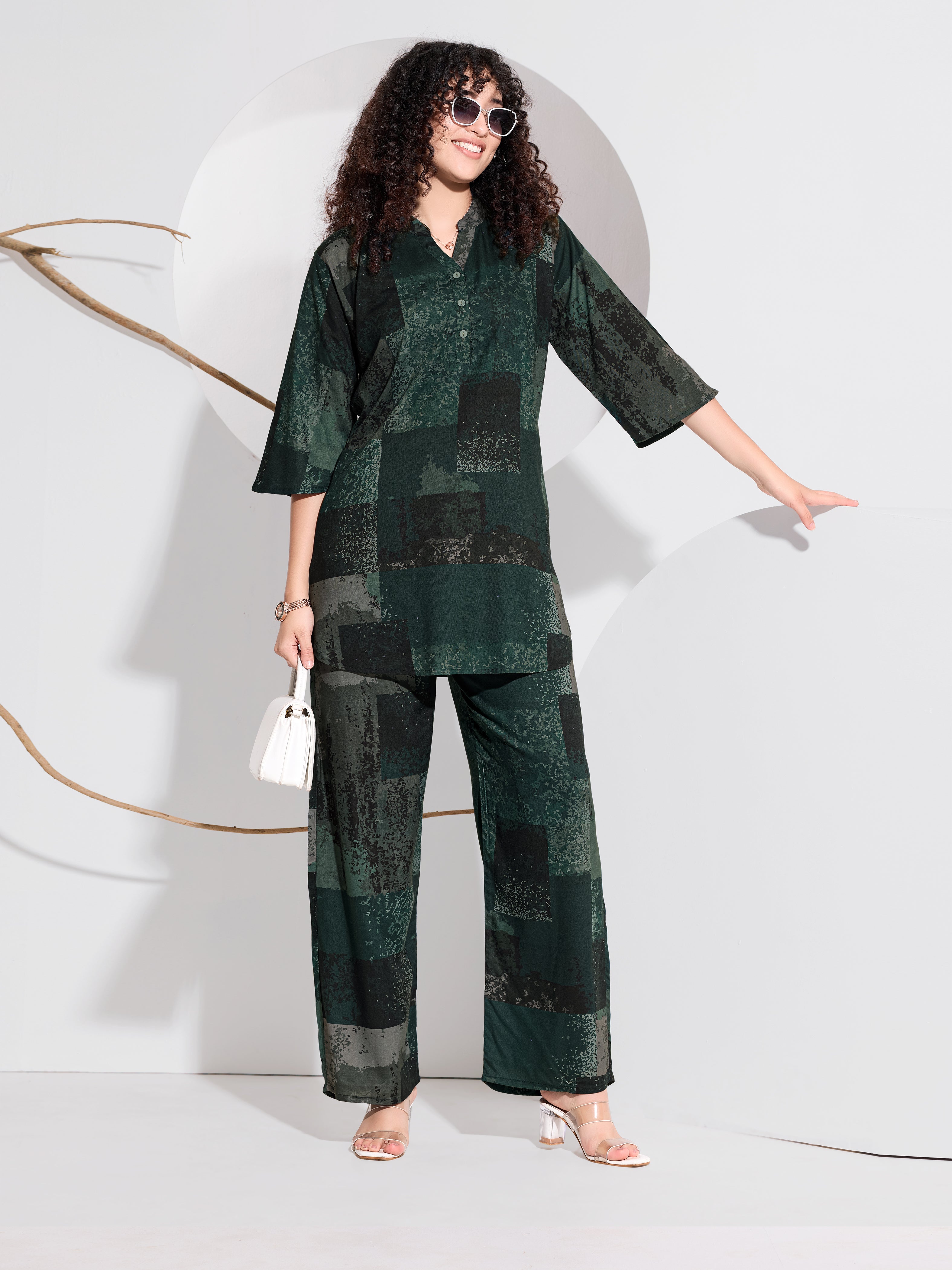 Forest Green Mosaic Co-ord Set