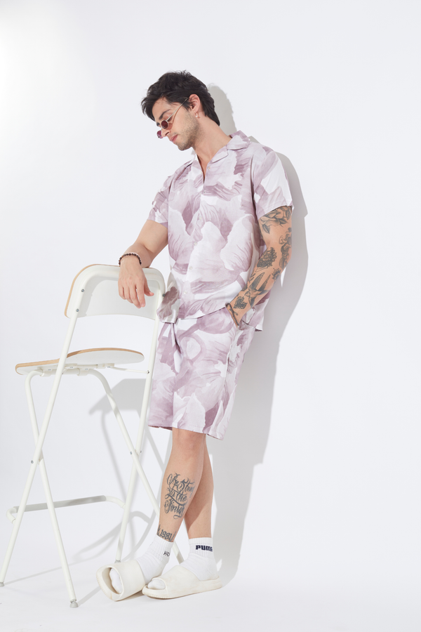 Lavender Floral Mens Co-ord Set
