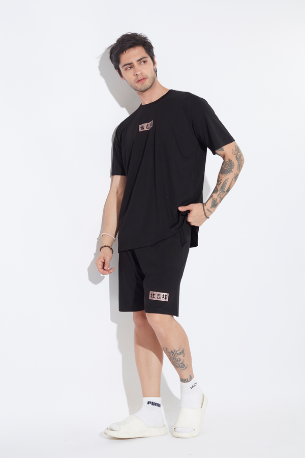 Black Kanji Mens Co-ord Set