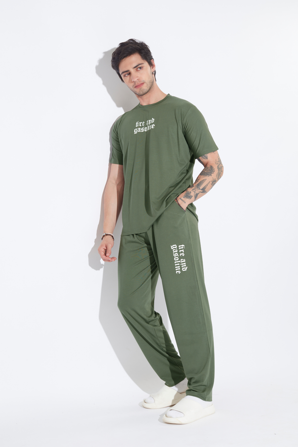 Green Graphic Mens Co-ord Set