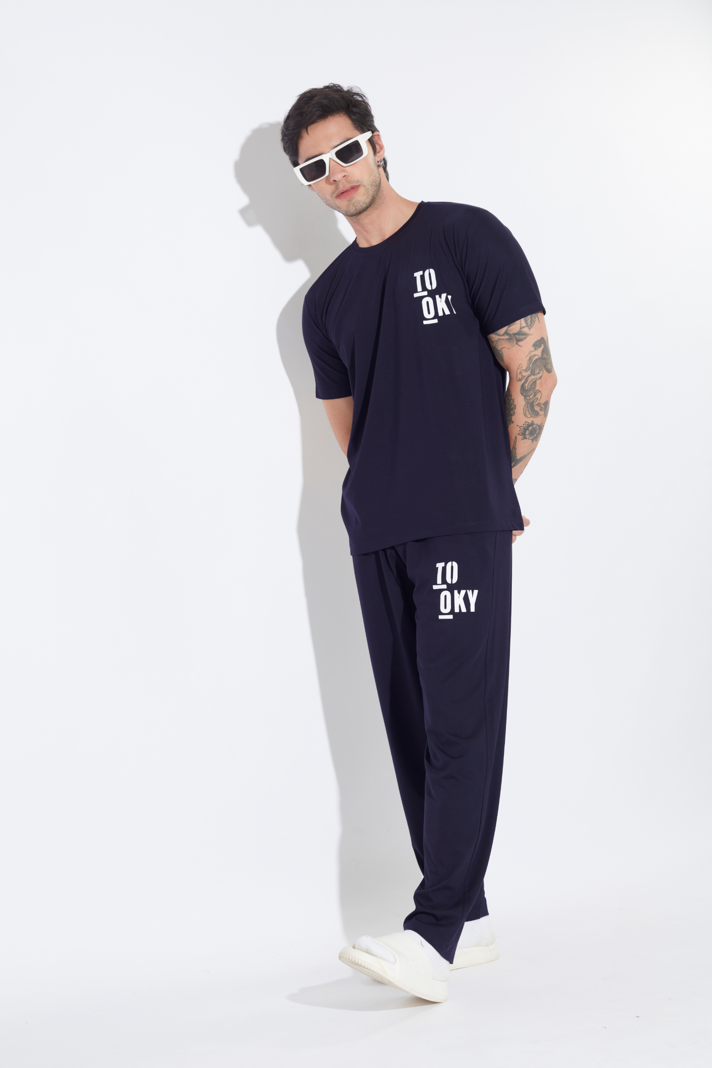 Navy Minimalist Mens Co-ord Set