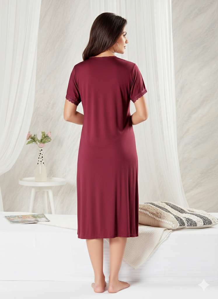 Maroon 6-Piece Bedroom Set - Priincezz Nightwear