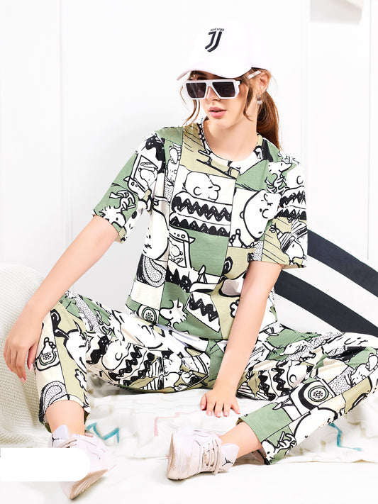 Cartoon Green Nightsuit