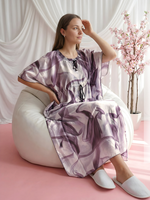 Amethyst Swirl Abstract Kaftan Womens Kaftan