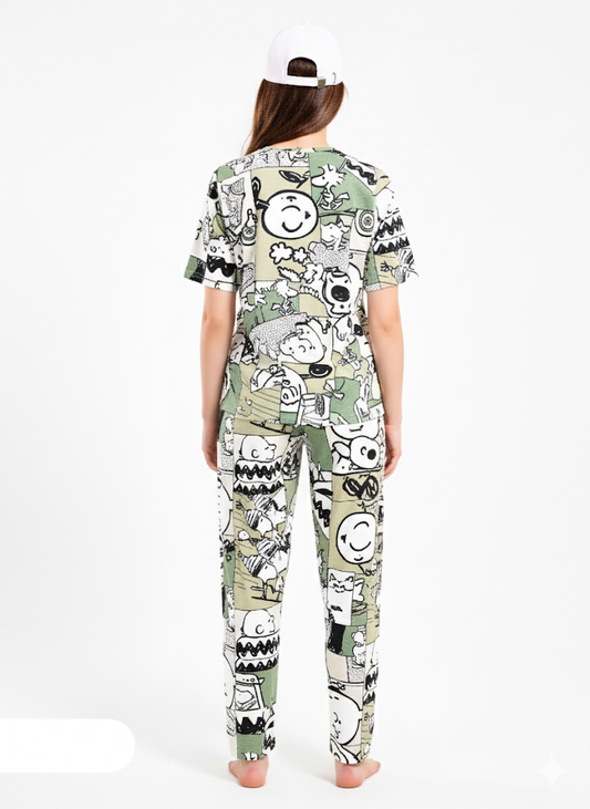Cartoon Green Nightsuit