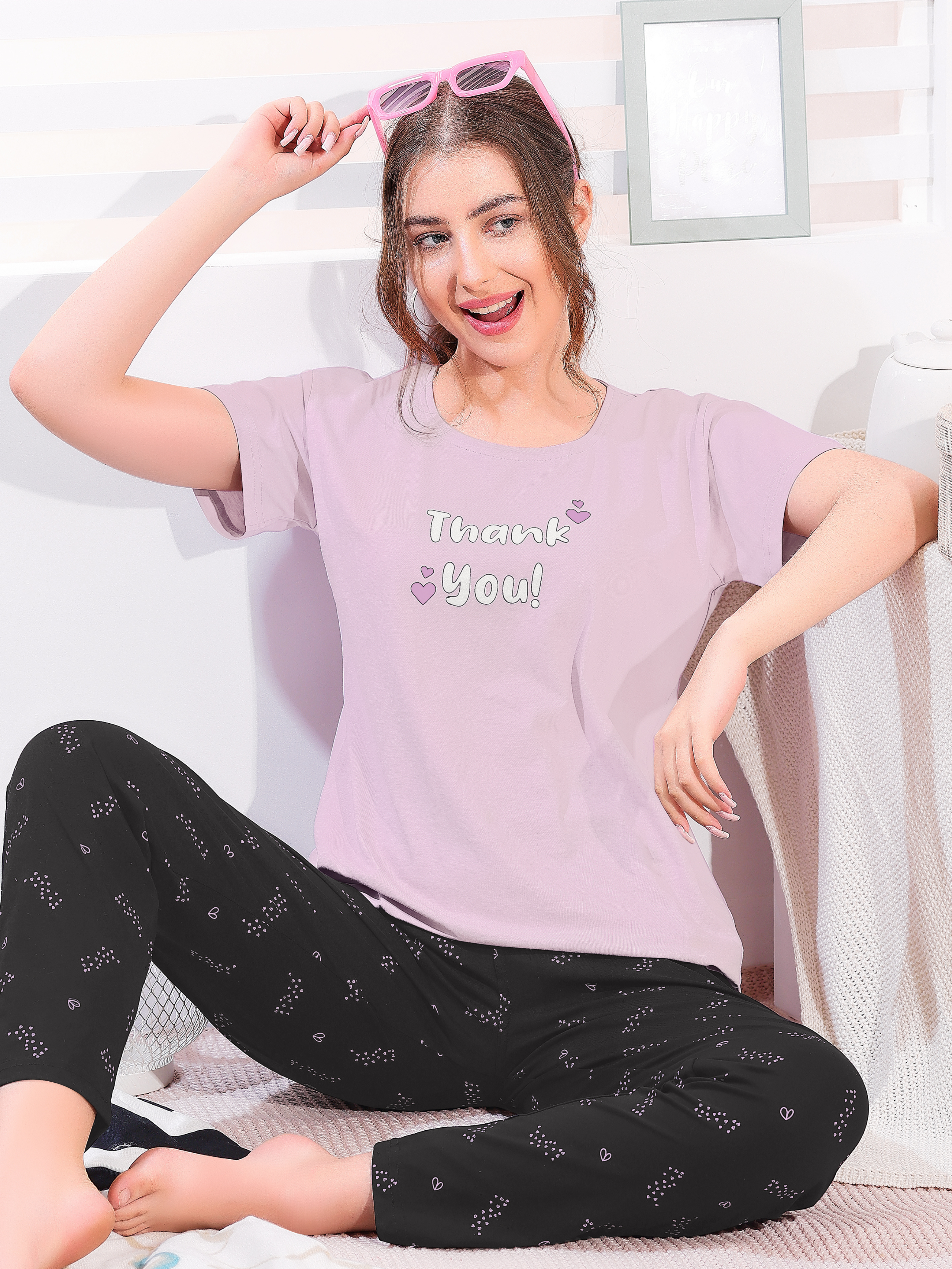 Lavender Hosiery Nightsuit for Women – Soft & Comfortable Everyday Wear