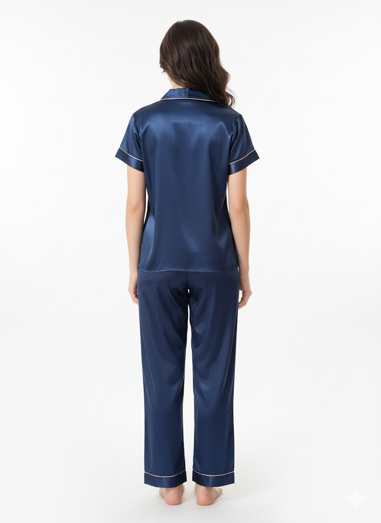 Blue Luxe Satin Night Suit
