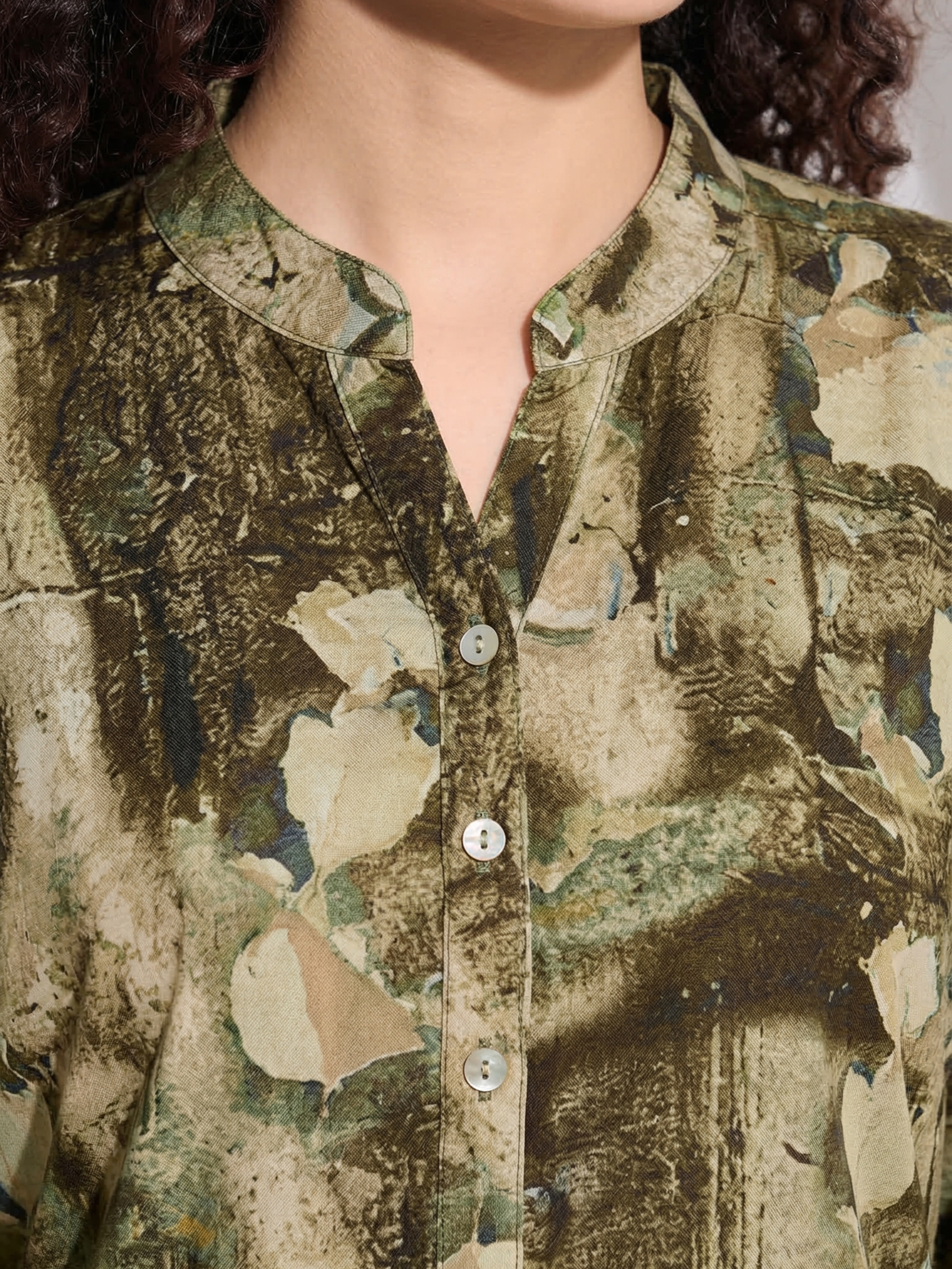 Olive Floral Plus Size Co-ord Set