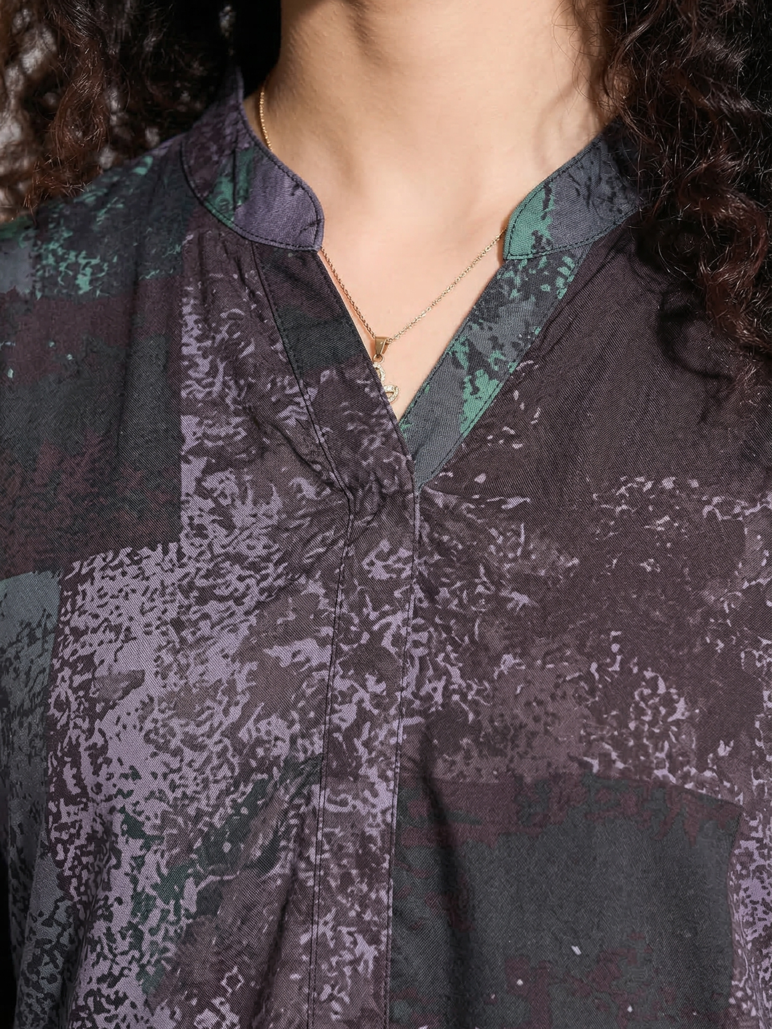 Dark Blue Mosaic Plus Size Co-ord Set