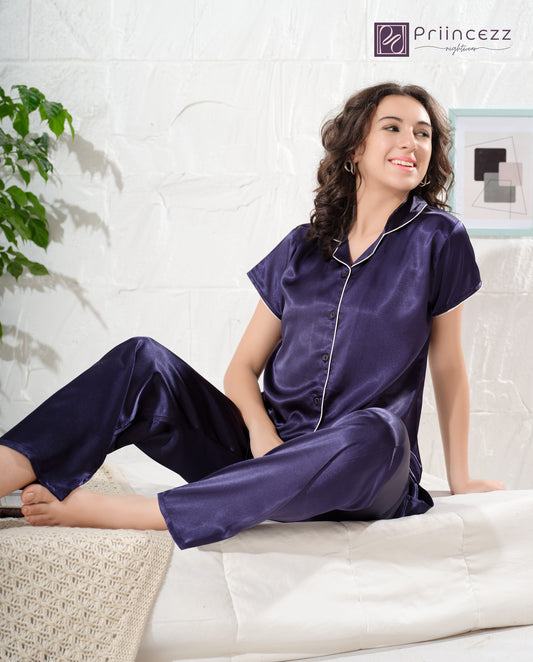 Voilet Luxe Satin Night Suit