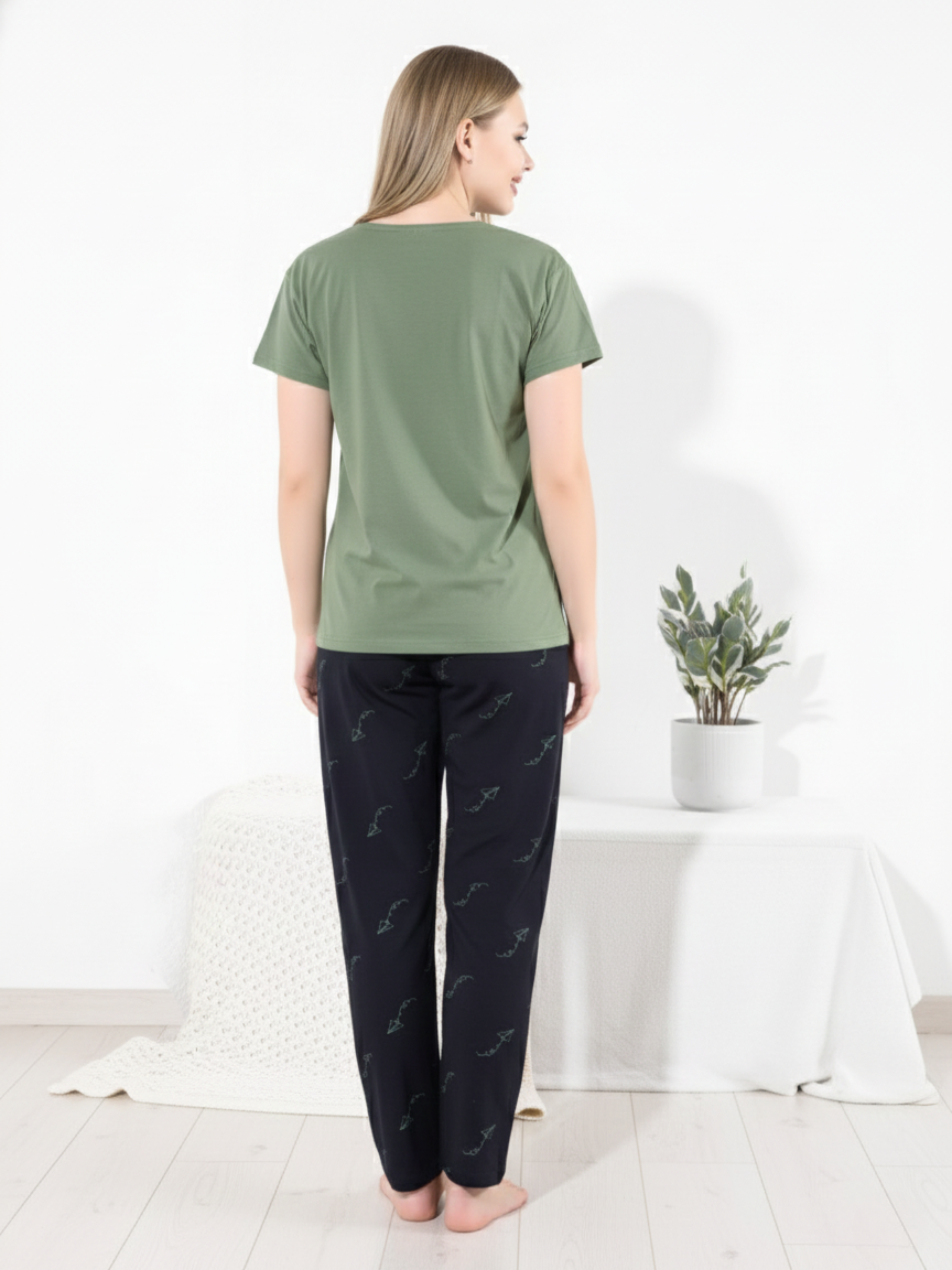 Sage Green Hosiery Nightsuit for Women – Soft & Comfortable Everyday Wear