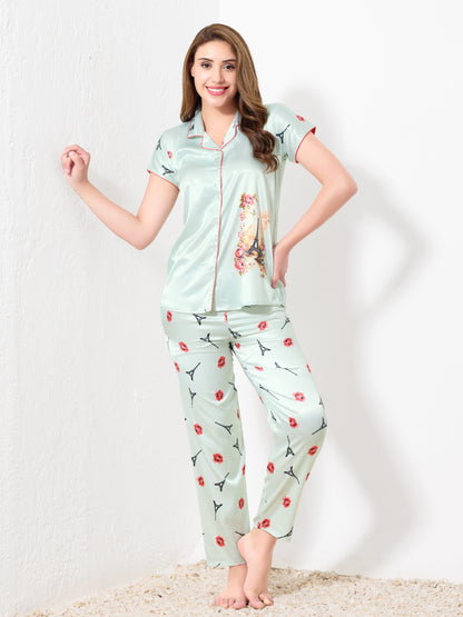 Light Mint Green 3pc Nightsuit