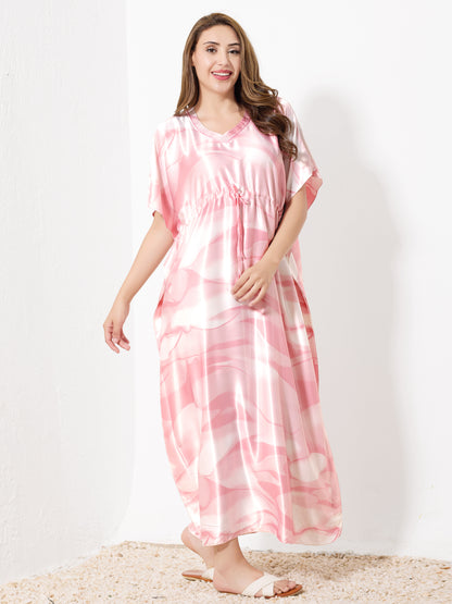 Pink Abstract Kaftan