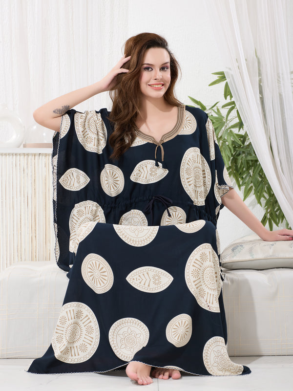 Royal Plum Heritage Rayon Kaftan